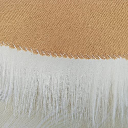 Generisch Weicher Kunstfell-Teppich, zotteliger Flächenteppich für das Schlafzimmer, Flauschiger dekorativer Heimteppich, strapazierfähiger, Flauschiger Plüschteppich, Beige, 50 x 150 cm