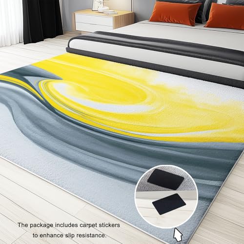 Generisch Teppich Wohnzimmer 160 x 230 cm rutschfest Kurzflor Minimalistische Kunst Waschbar Bettvorleger Teppiche Abstrakte Weiche Wirbel für Wohnzimmer Schlafzimmer Büro Bereich Dekor
