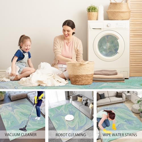 Generisch Pastoral Blumen Teppich 160x230 cm, Romantisch Rose Carpet Waschbar rutschfest Kurzflor, Teppiche Weich für Schlafzimmer, Wohnzimmer, Esszimmer, Kinderzimmer gs1c457