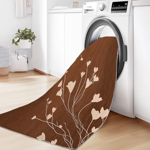 Generisch Teppich 180 x 240 cm Wohnzimmer Waschbarer, Blumen Ranken Moderner Kurzflor Teppich Schlichte Kunst Extra Weich - Flauschiger rutschfest Schlafzimmer Esszimmer Büro Bereich Dekor Rechteckig