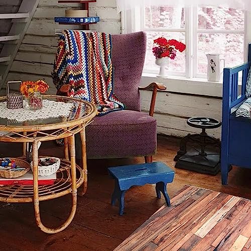 Generisch Rutschfester Küchenläufer 60x180 cm Kreativer Teppich mit Holzmaserung Waschbarer Flurläufer für Eingang Küche & Haushalt Weiche Kinderkrabbelmatte mit Streifenmuster Polyester Bodenmatte
