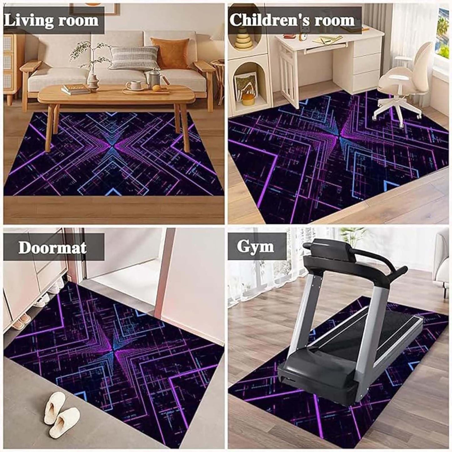 Generisch Teppich Wohnzimmer Teppiche Schlafzimmer Design Antirutschmatte Teppich Weiche Fußmatten für Flur Teppich Rutsch Unterlage Vintage Kurzflor Antirutsch,L,180x250cm