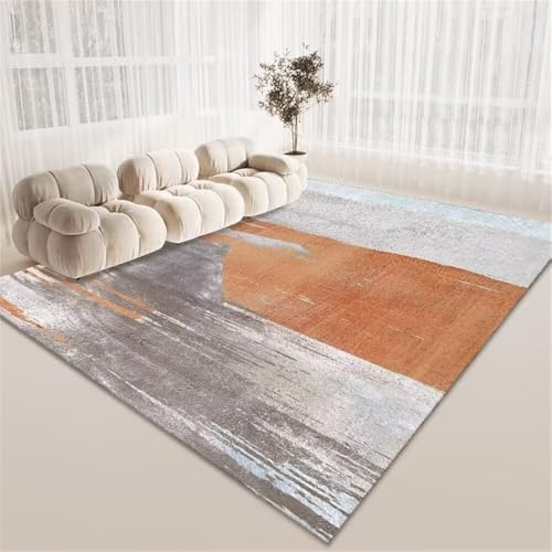 Generisch Teppich Modern Waschbar orange grau Farbschema Home Matte Langlebig Vorzimmer Schlafzimmer mit Waschbarer Läufer 180X280CM